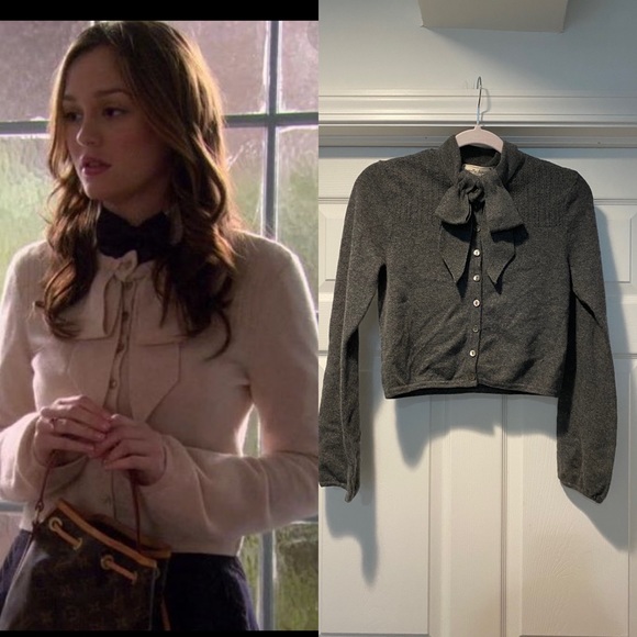 Nanette Lepore | Sweaters | Aso Blair Waldorf Nanette Lepore Cashmere Bow  Sweater In Gray | Poshmark